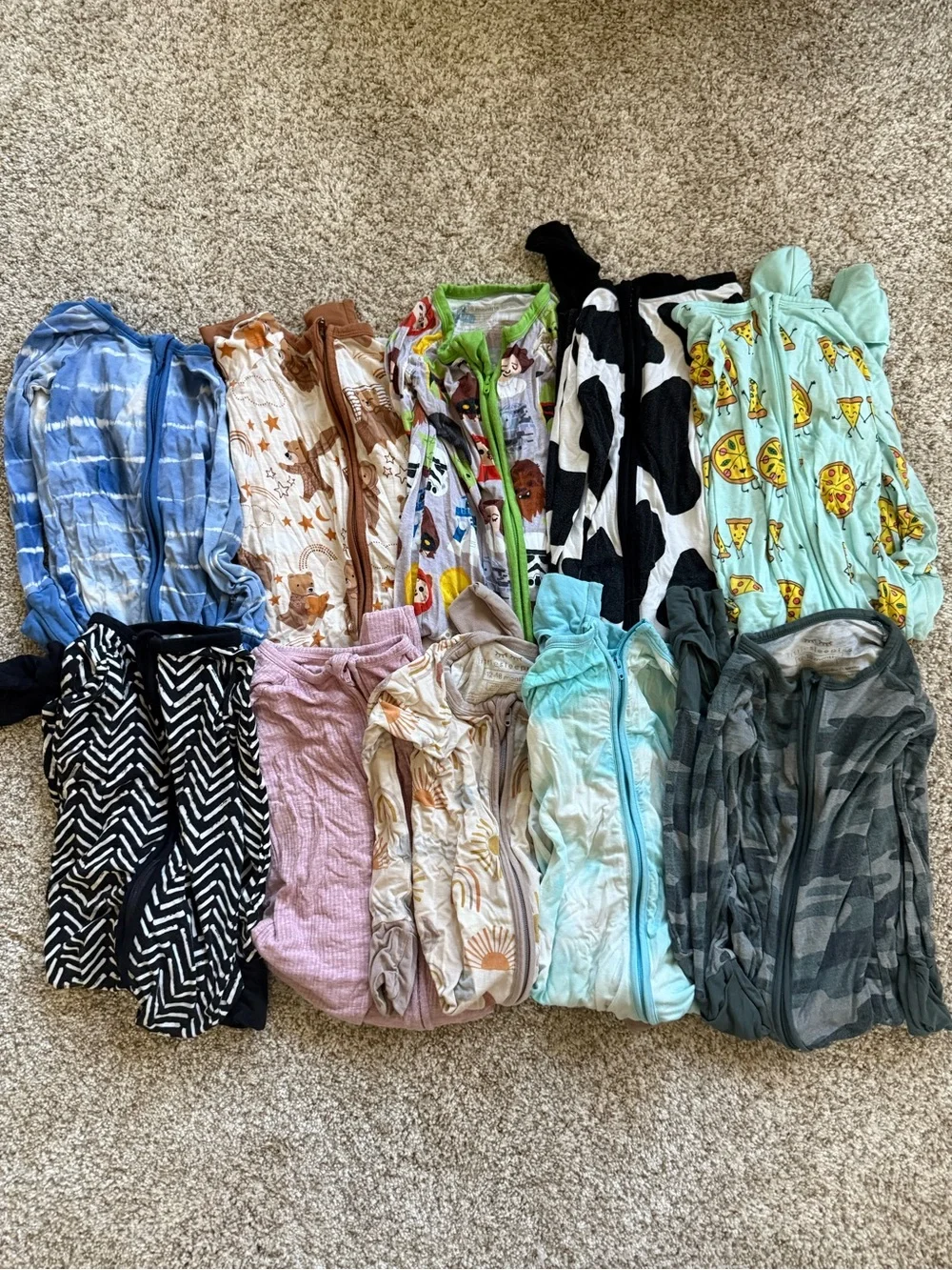 Little Sleepies Assorted Kids Footies pack - 12-18 month